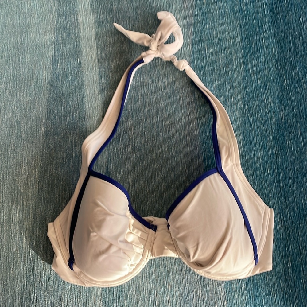 White and Blue Bikini Top
